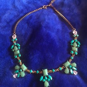 Teal & Gold Statement Necklace